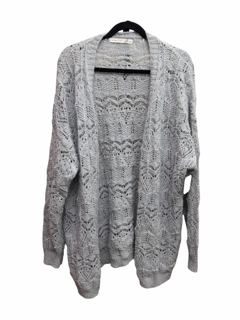 Altar'd State Women’s Light Gray/Blue Open Knit Cardigan NWT Retails $70